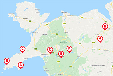 North Wales map