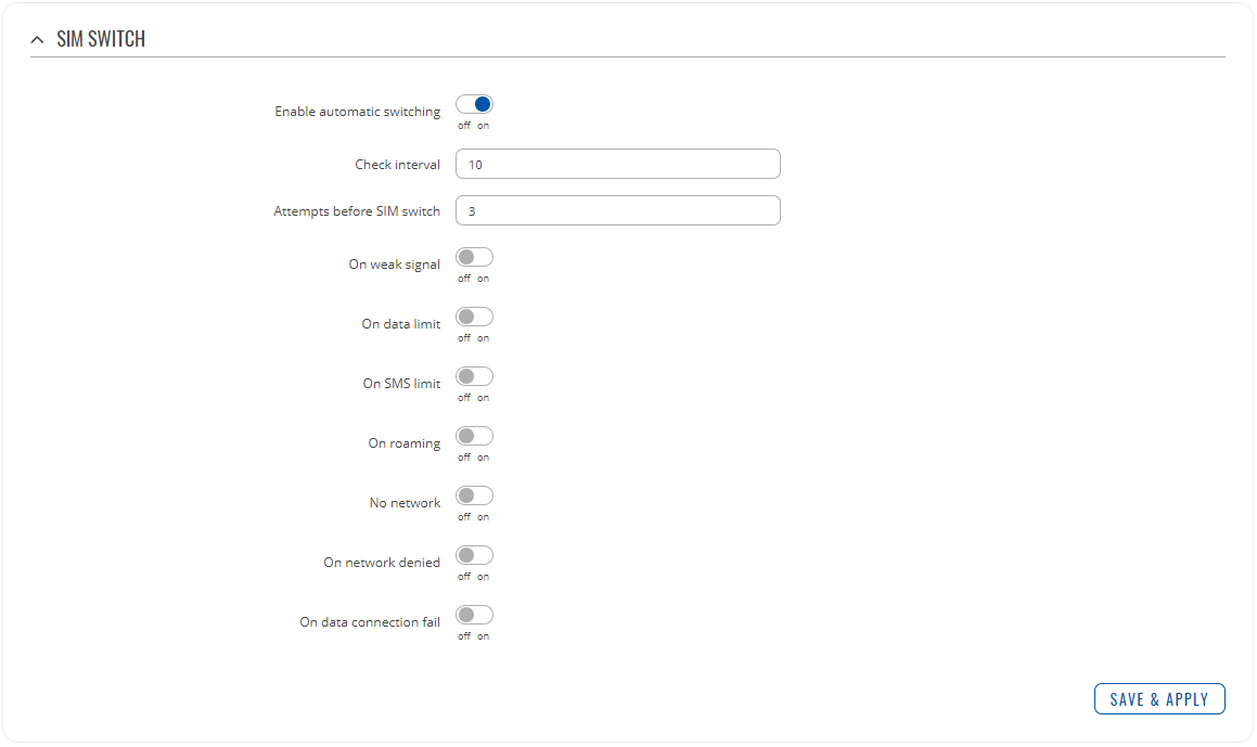 Teltonika sim switch parameters